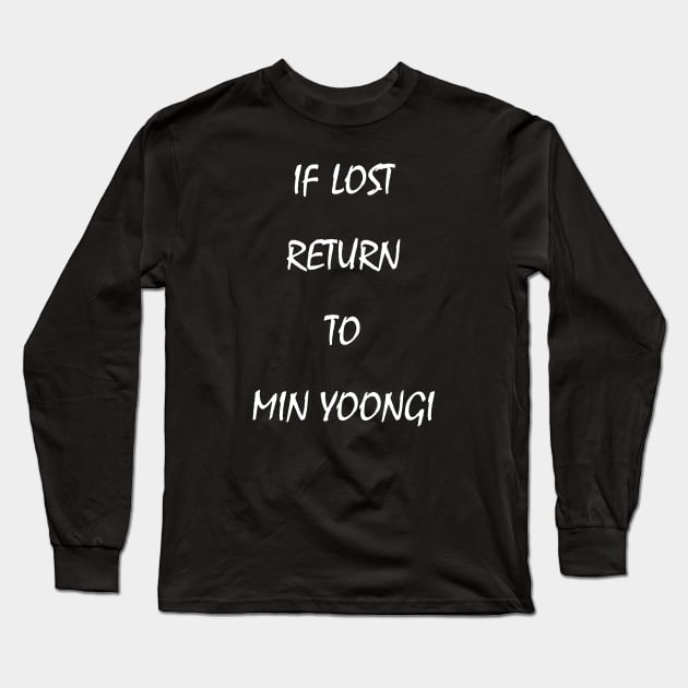 if lost return to MIN YOONGI Long Sleeve T-Shirt by Rikux